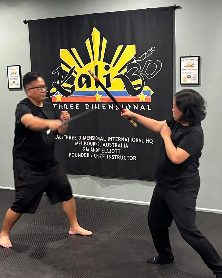 Sparring at the Kali 3D International HQ