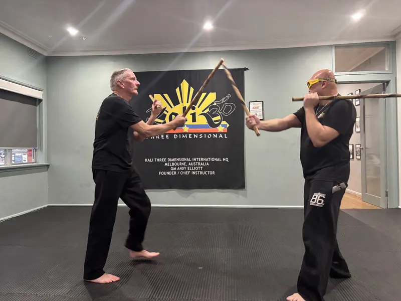 Students training Filipino Martial Arts at Kali 3D Ashburton