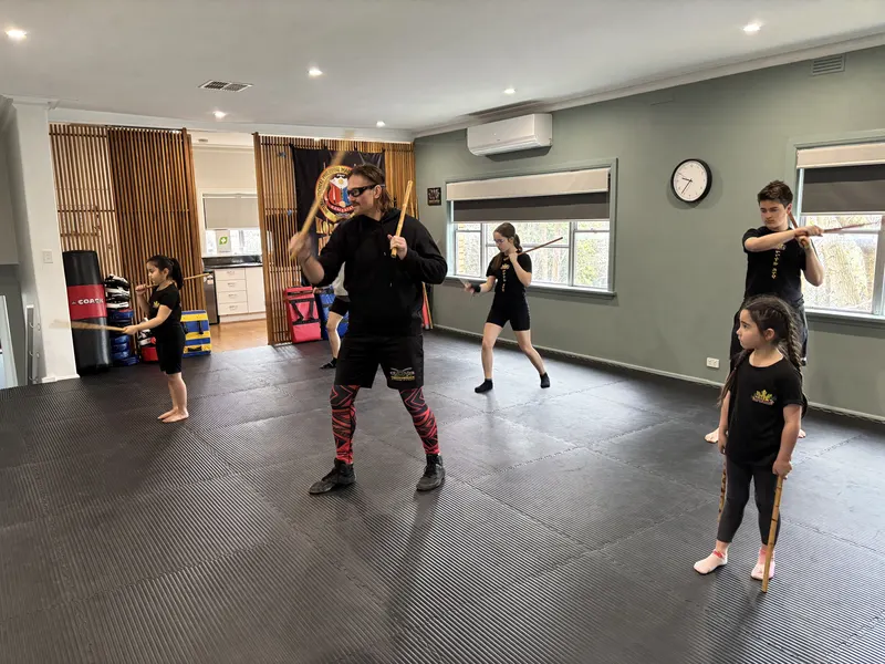 Students training Filipino Martial Arts at Kali 3D Ashburton