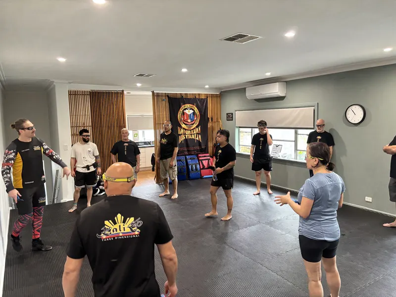 Students training Filipino Martial Arts at Kali 3D Ashburton