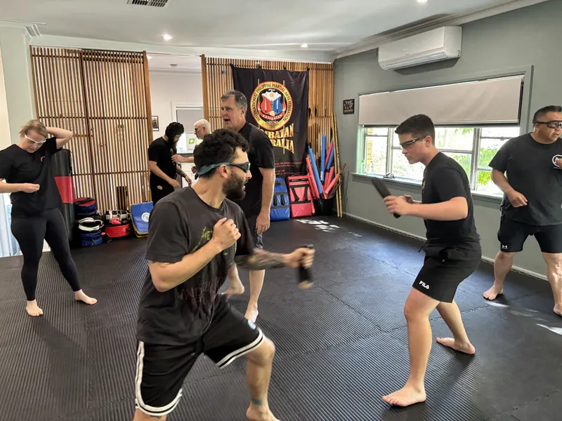 Students training Filipino Martial Arts at Kali 3D Ashburton