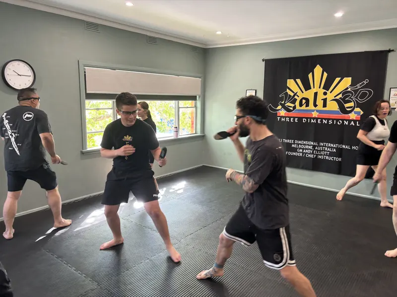 Students training Filipino Martial Arts at Kali 3D Ashburton
