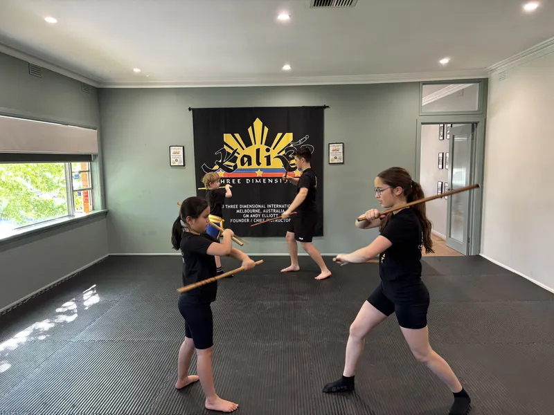 Students training Filipino Martial Arts at Kali 3D Ashburton