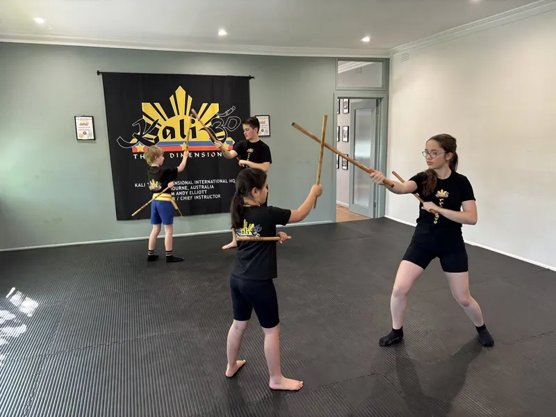 Students training Filipino Martial Arts at Kali 3D Ashburton
