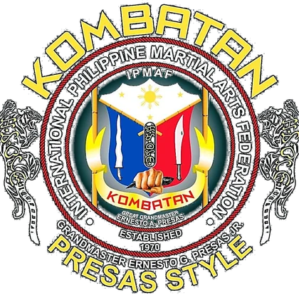Kombatan Presas Style seal — International Philippine Martial Arts Federation (IPMAF), established 1970, Grandmaster Ernesto A. Presas, current head Grandmaster Ernesto G. Presas Jr.